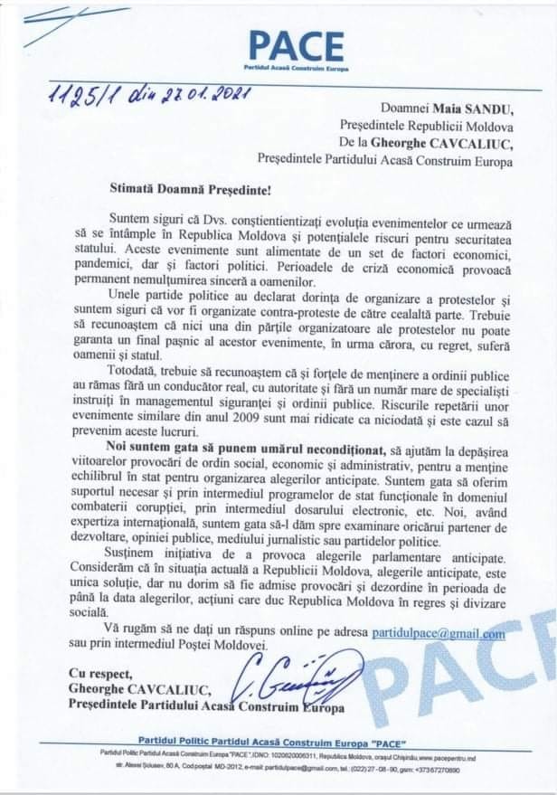 DOC // Reacția Partidului PACE la decizia de desemnare a candidatului pentru funcția de premier